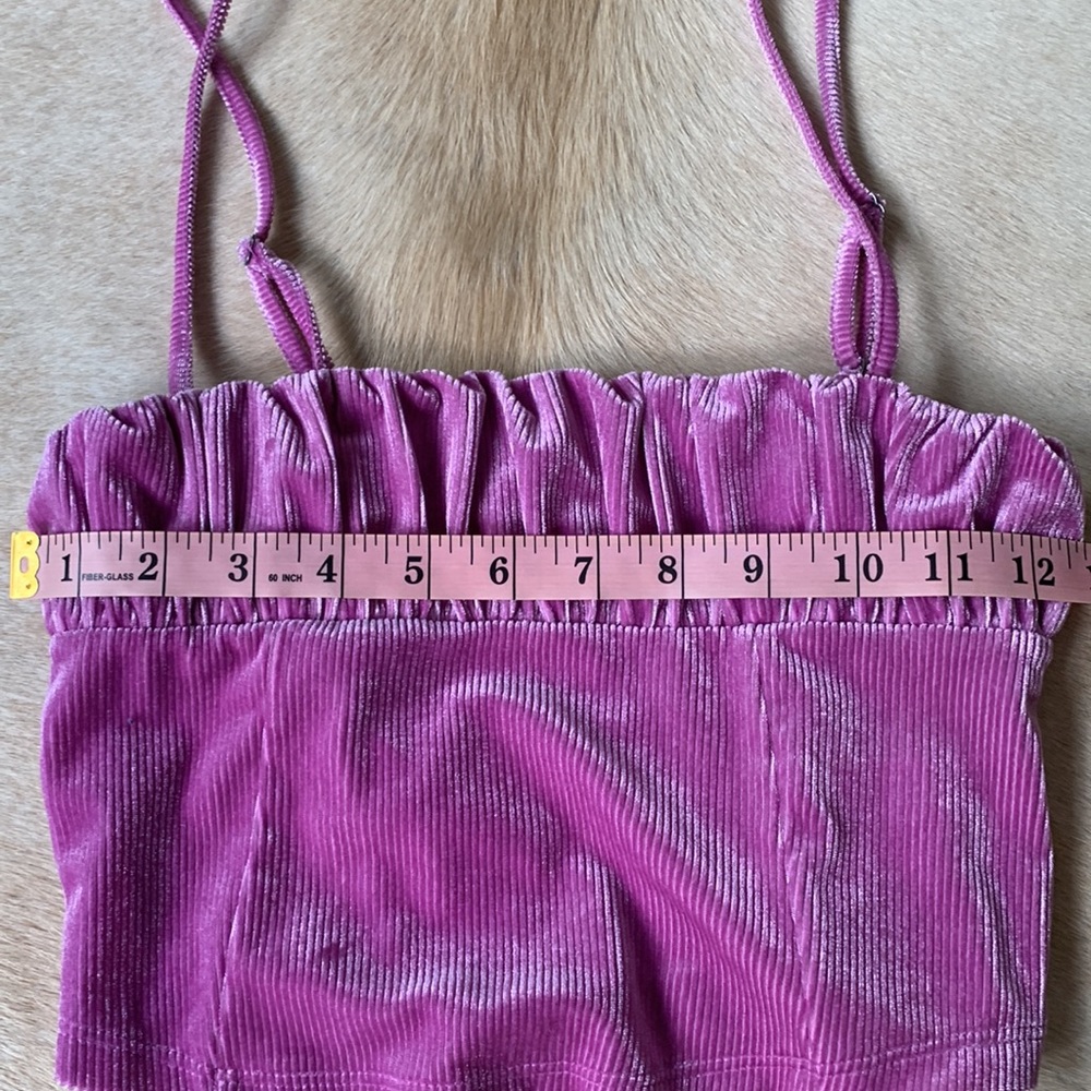 URBAN OUTFITTERS Pink CORDUROY Cami CROPPED TANK TOP - Picture 2 of 5